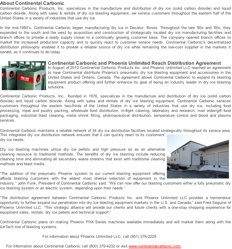 Continental Carboinc And Phoenix Unlimited Llc Dry - Continental Carbonic Products, Inc. (766x823), Png Download