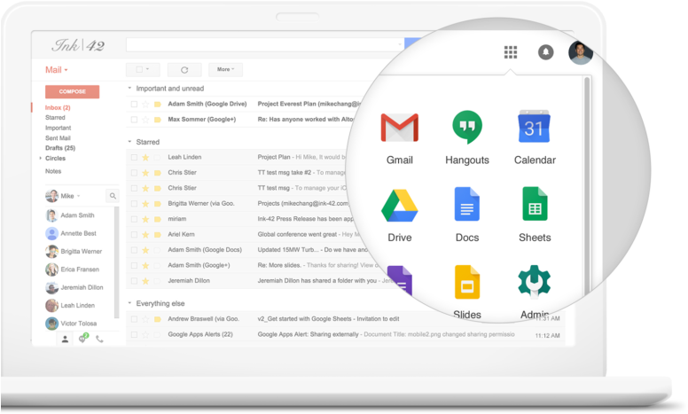 Google Suite Launchpad Gmail Email Drive Hangouts - Google G Suite For Business (800x500), Png Download