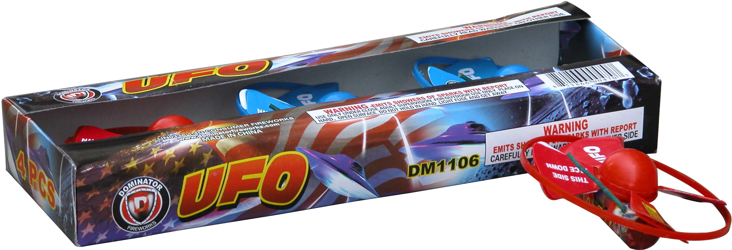 Flying Ufo 4 Pack - Fireworks (2562x1051), Png Download