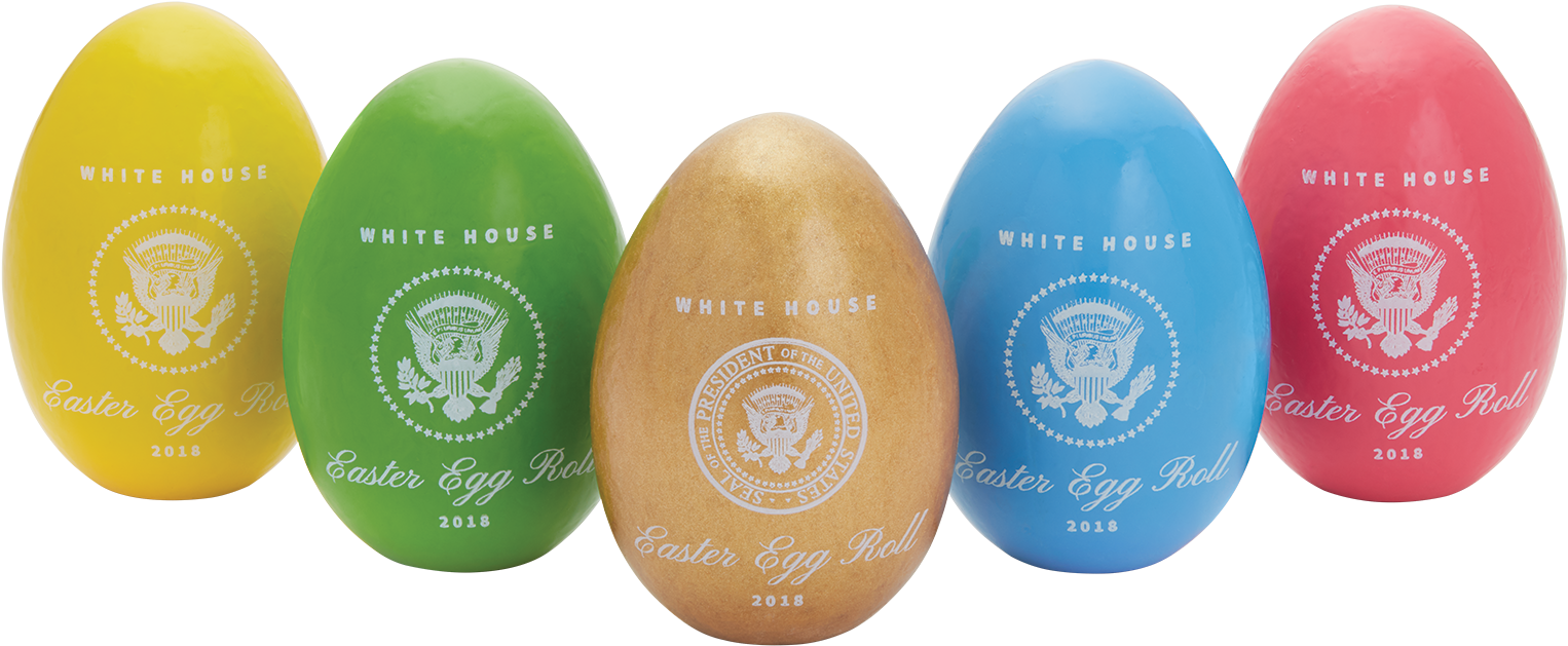 Official 2018 White House Easter Egg Set (2000x1119), Png Download