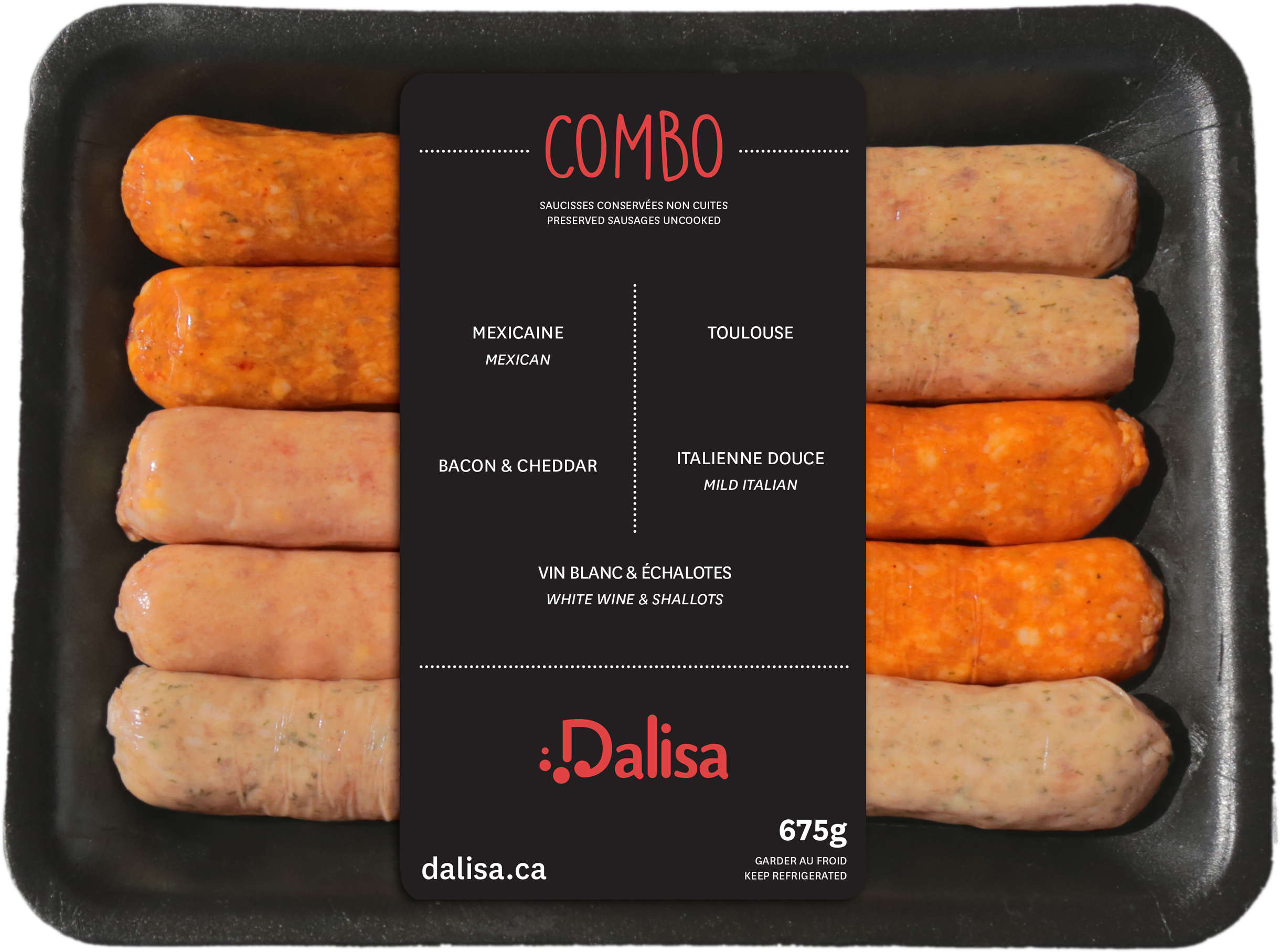 Saucisses Combo 5 Saveurs - Saucisse Dalisa (2681x2099), Png Download