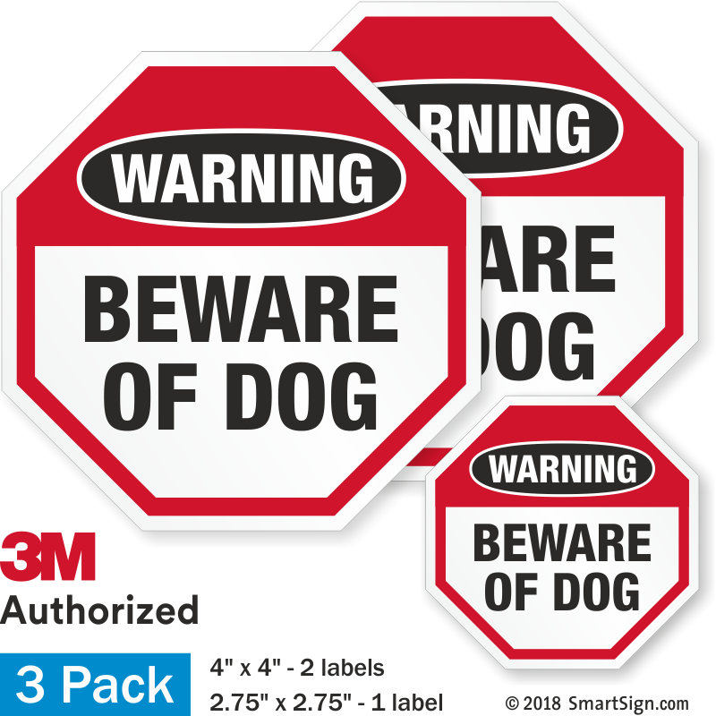 Dog Warning Label Set - My Sign Center Beware Of Dog - No Trespassing No Soliciting (800x800), Png Download