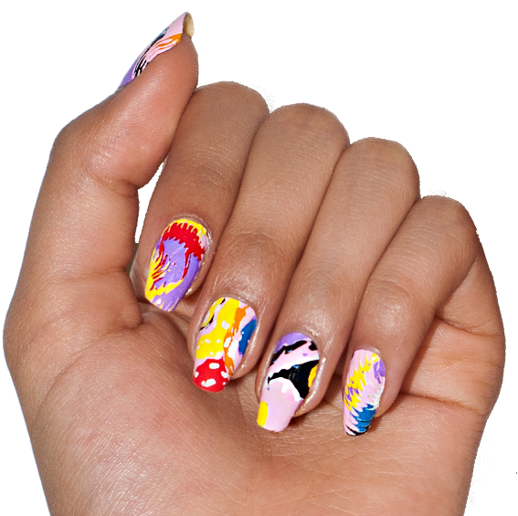 Artist Designed Nail Wraps With Nail Art Made From - Artificial Nails (1050x565), Png Download