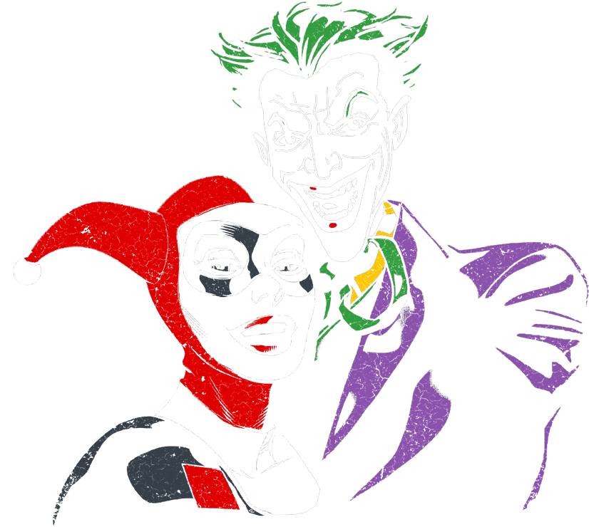 Batman Joker & Harley Juniors Tank - Illustration (850x860), Png Download