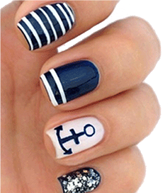 Nail Art Transparent Image - Ancla En Las Uñas De Los Pies (592x668), Png Download