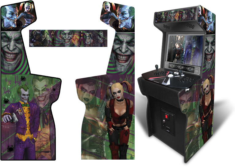 Joker Harley Quinn - Arkham The Joker Harley Quinn Art 32x24 Poster Decor (800x552), Png Download