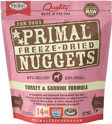 Raw Freeze-dried Canine Turkey & Sardine Formula - Primal Freeze Dried Nuggets (554x575), Png Download
