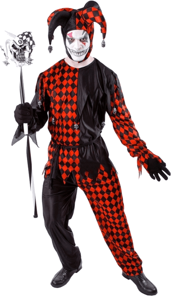 Jester Joker Costume - Evil Jester Halloween Costume (600x951), Png Download