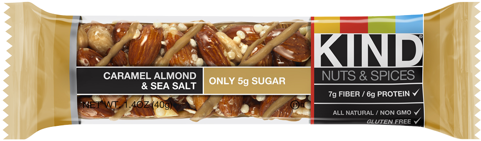 Healthy Office Snacks, Kind Bar Caramel Almond & Sea (1000x363), Png Download