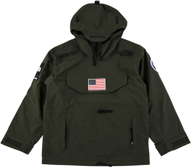 Supreme X The North Face Trans Antarctica Expedition - Supreme Tnf Expedition Pullover - Xl Olive Su1592 (1000x600), Png Download