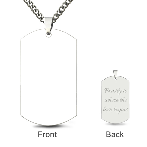 Dog Tag Laser Engraved Personalized Photo Necklace - Black Titanium Steel Photo Dog Tag Gift (600x600), Png Download