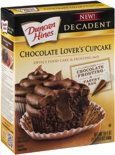 Duncan Hines Chocolate Lover's Cupcake Devil's Food - Duncan Hines Chocolate Chip Cupcakes (600x600), Png Download