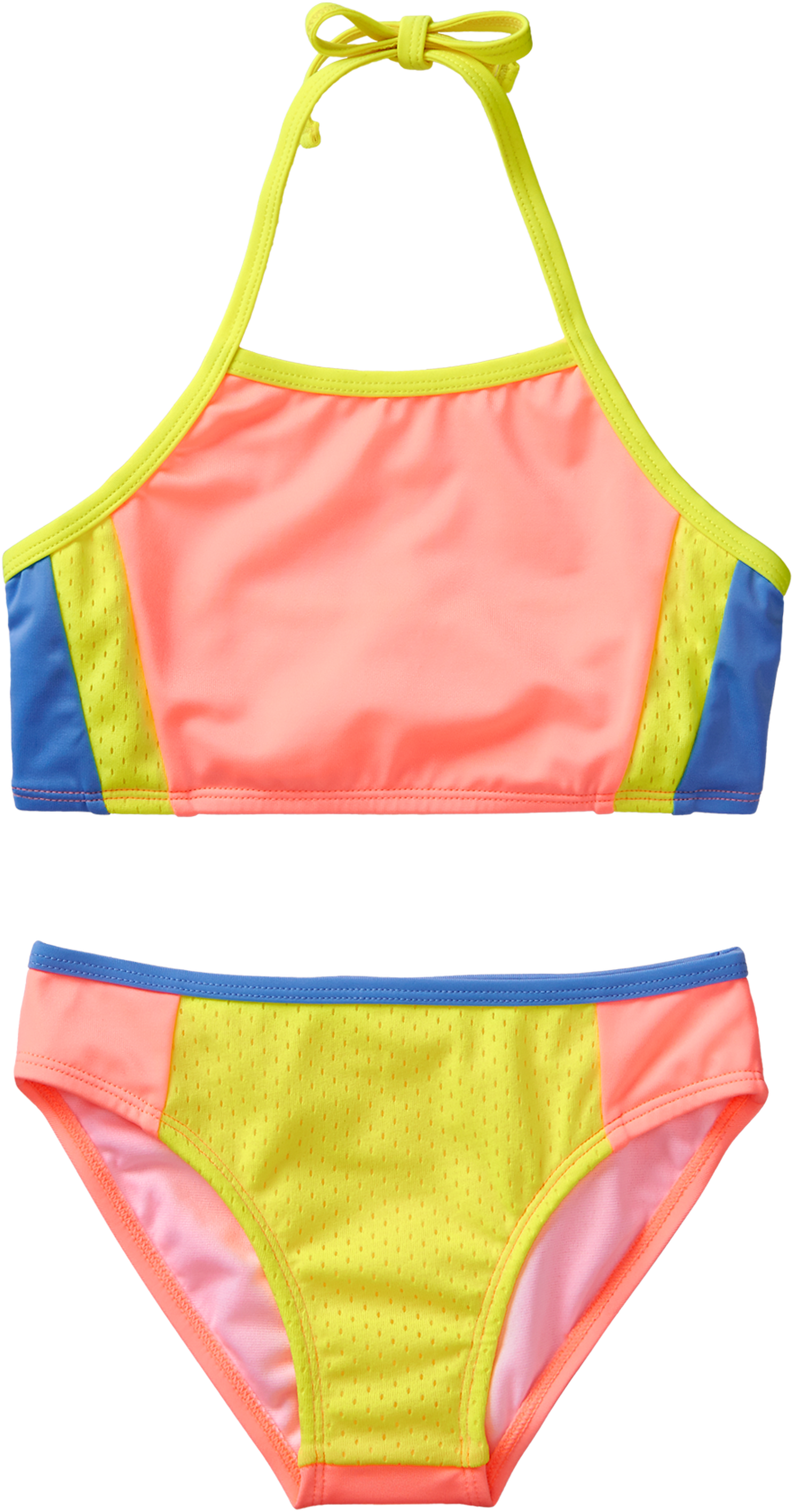 Girl Bright Coral Colorblock 2-piece Swimsuit By Gymboree (3000x3000), Png Download