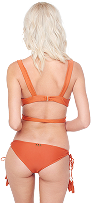 Alyssa Bottom Orange Charlie Top Back - Lingerie Top (500x712), Png Download