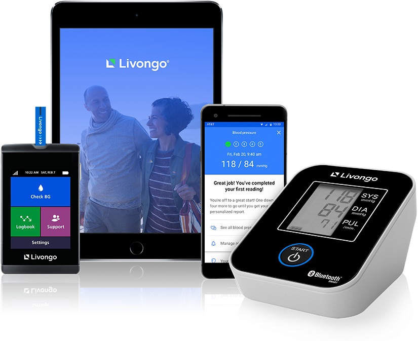 Livongo Blood Pressure Monitor - Smartphone (900x703), Png Download
