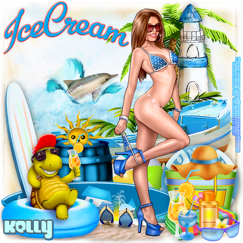 "bikini Babe" - Cartoon (800x800), Png Download