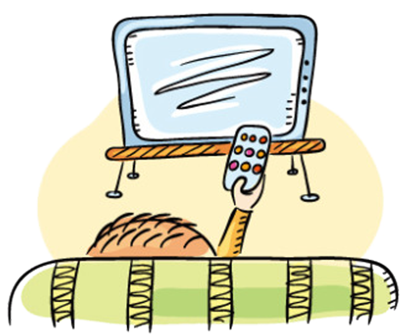 Jpg Transparent Stock Boy Watching Tv Clipart - Daily Actions (1024x989), Png Download