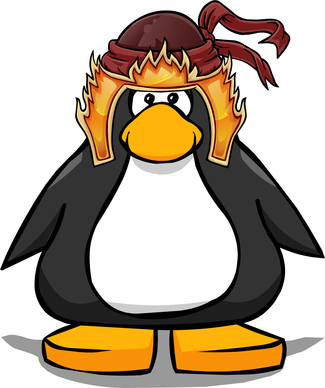 Fiery Helmet Pc - Club Penguin With Hat (1380x1648), Png Download