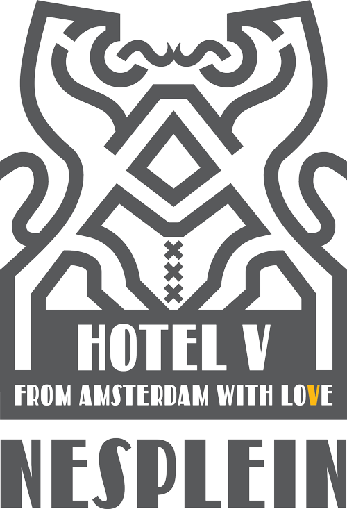 The Creative Logo Of Hotel V Nesplein In Amsterdam - Hotel V Nesplein (500x733), Png Download