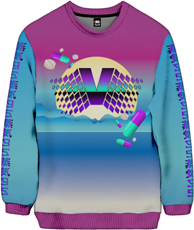 All Over Print Sweatshirt - Sweatshirt (652x767), Png Download