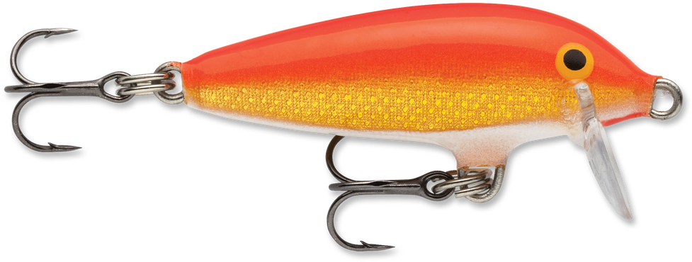 Rapala Original Floating Gold Fluorescent Red 1-1/2" - Rapala (1000x715), Png Download