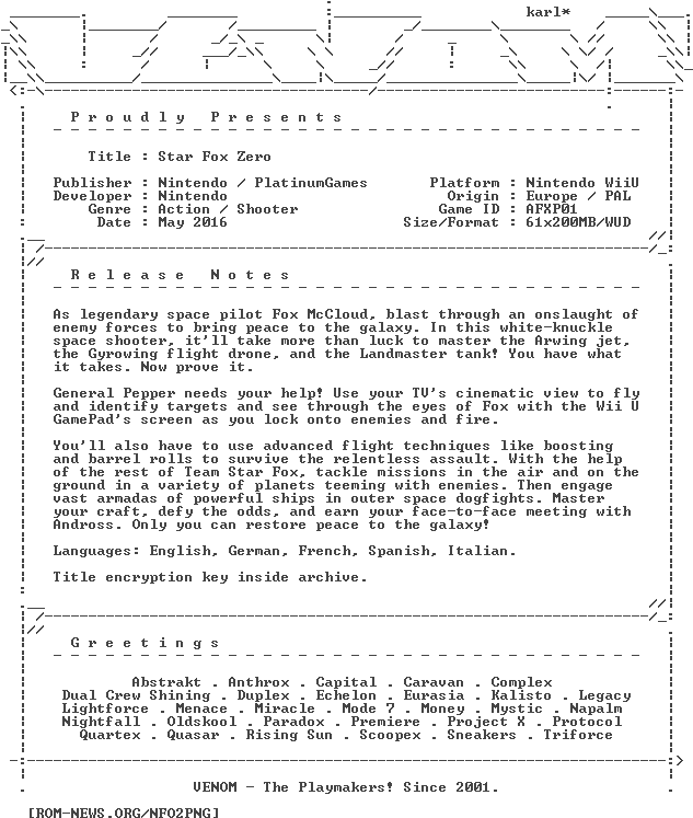 Star Fox Zero Eur Wiiu-venom - Document (632x756), Png Download