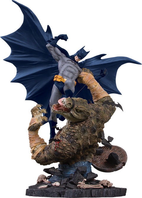 Batman Vs Killer Croc Statue - Batman Vs Killer Croc Dc Collectibles (480x671), Png Download