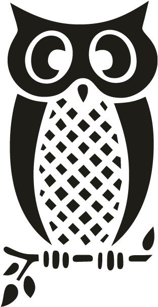 Owl - Black And White Owl (696x696), Png Download