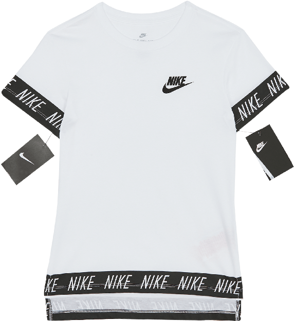 Nike White Motif Sporty T Shirt (700x700), Png Download