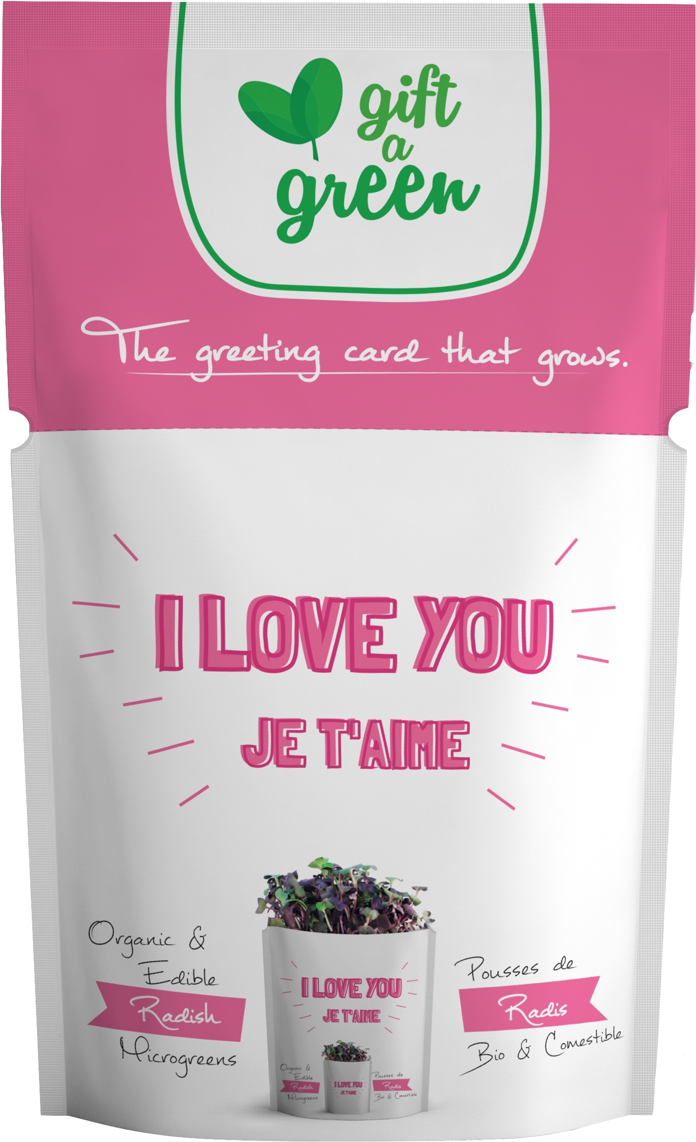 Microgreens Collection - Gift-a-green I Love You Pouch (1617x2535), Png Download
