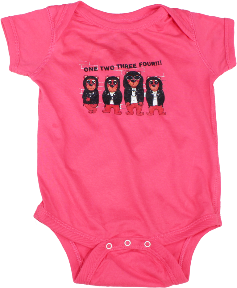 Hot Pink Teddy Rocket Ramones Onsie - Infant Bodysuit (907x1024), Png Download