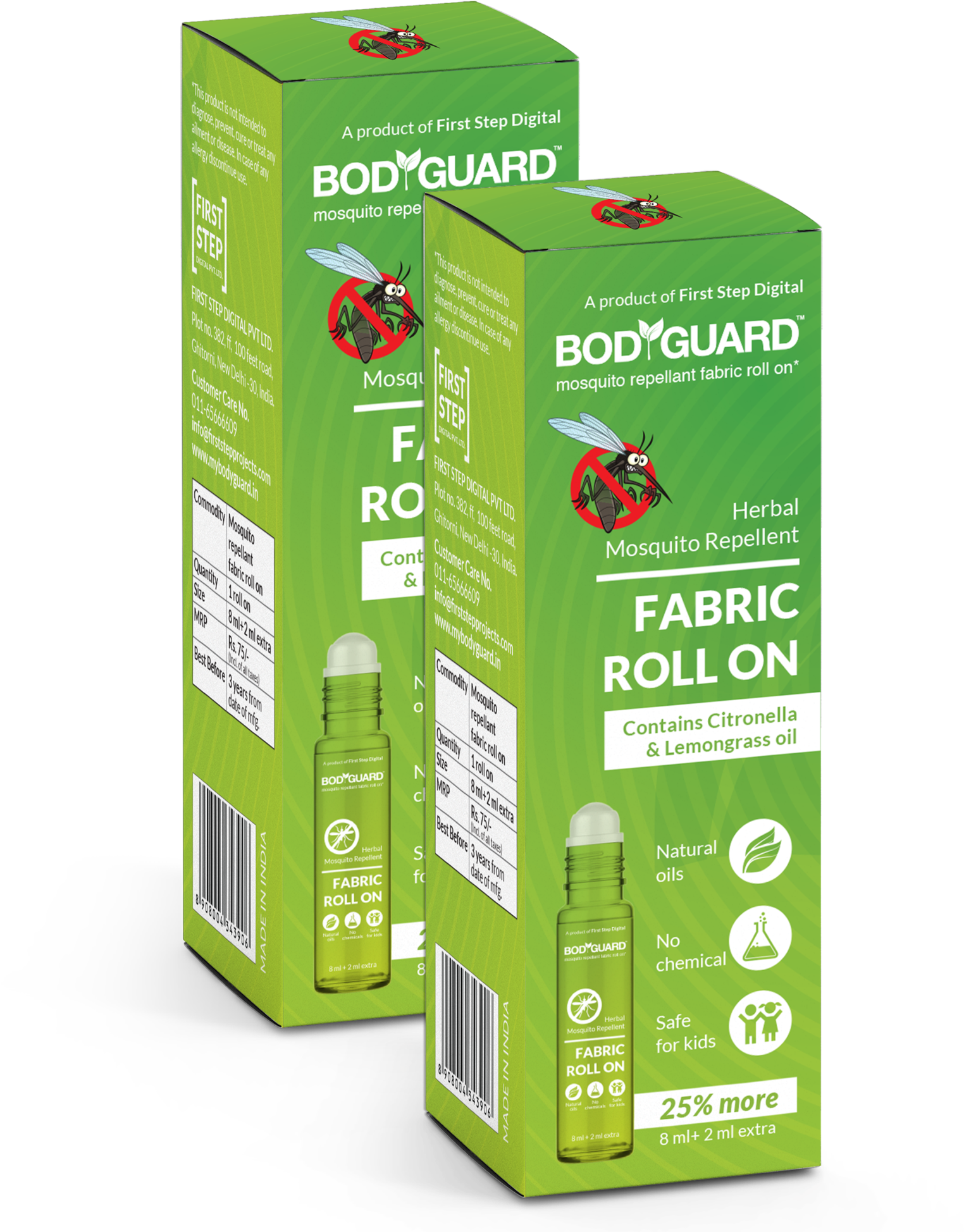 Bodyguard Herbal Fabric Roll On With Citronella & Lemongrass - Lemongrass Packing (2048x2048), Png Download