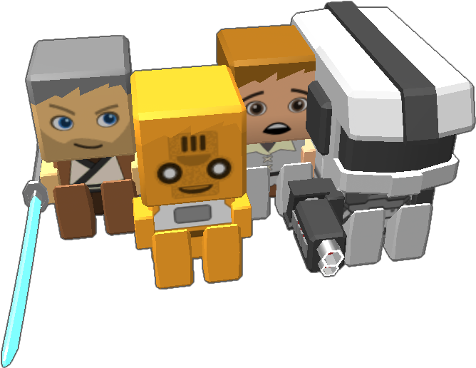 Obi-wan Kenobi Luke Skywalker C3po R2d2 Storm Troopers (768x768), Png Download