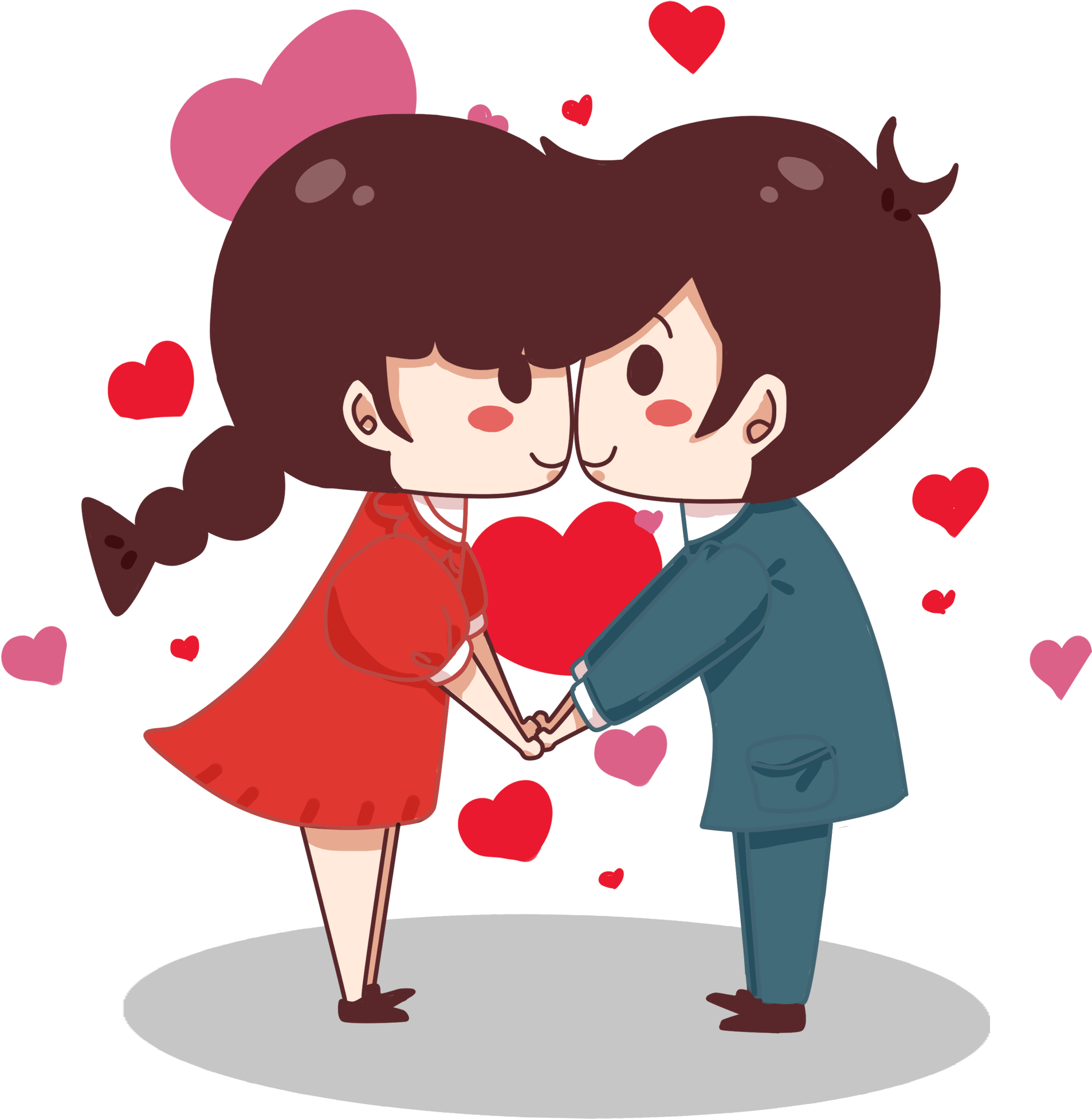 Valentine's Day Cute Little Couple Png Image Free Download - Romance (2048x2048), Png Download