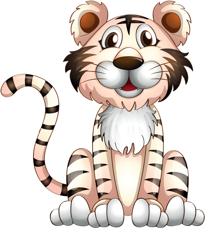 Cartoon Tiger, Tiger Design, Safari Png, Wildlife Art, - Sticker Autocollant Enfant Tigre Réf 3601 Dimensions (729x800), Png Download