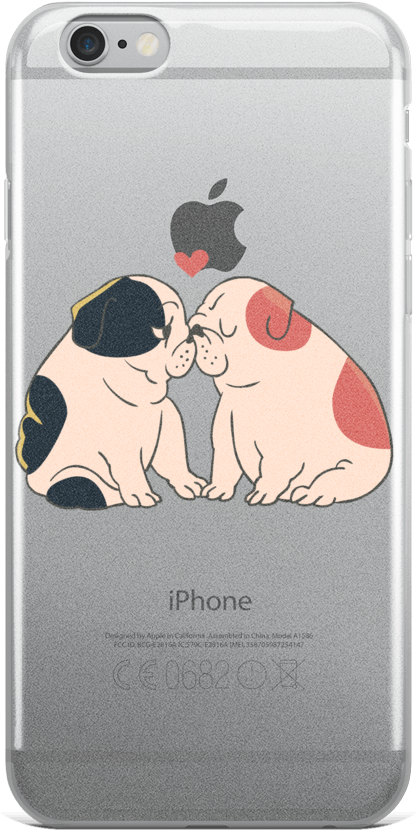 English Bulldog Kisses Iphone Case - English Bulldog Kisses Tote Bag - 16" X 16" By Huebucket (1000x1000), Png Download