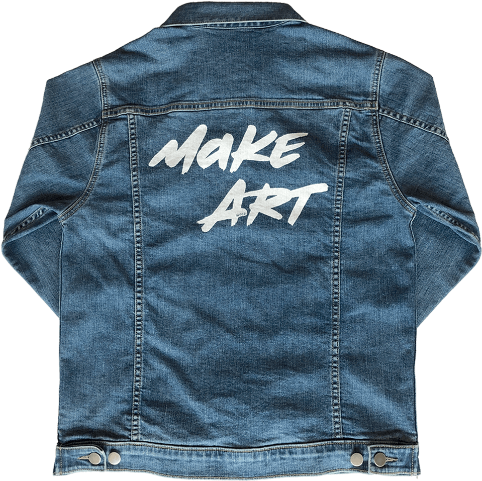 Download Make Art Men's Denim Jacket - Jean Jacket PNG Image with No ...