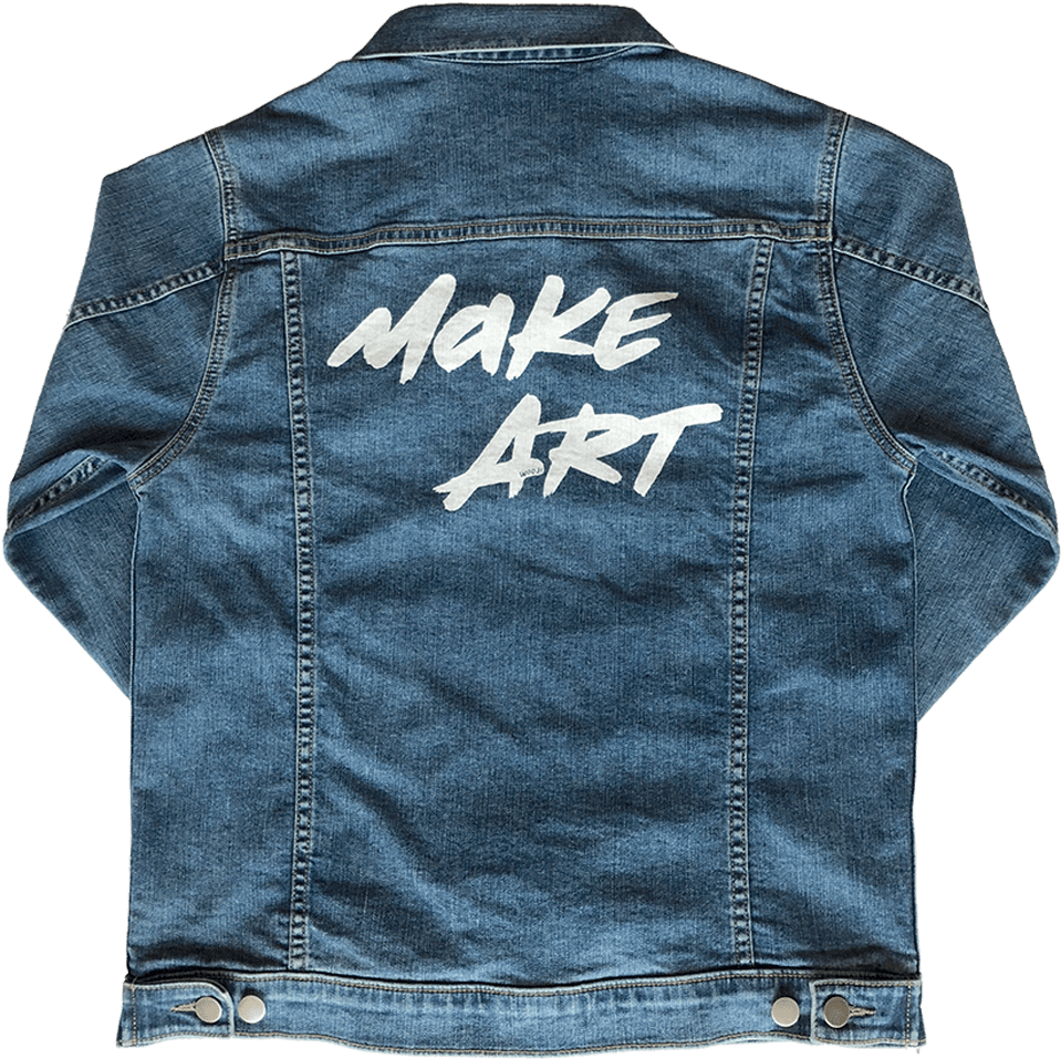 Download Make Art Men’s Denim Jacket - Jean Jacket PNG Image with No
