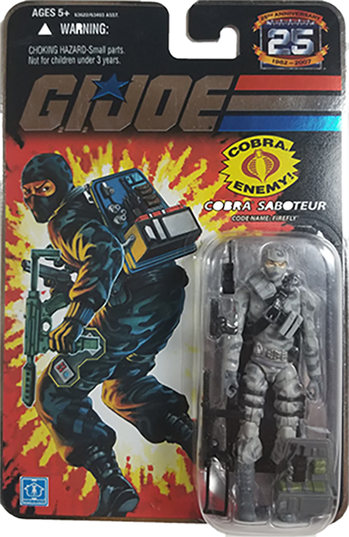 Joe 25th Anniversary Action Figure - Gi Joe 25th Anniversary Wave 3 Firefly (500x768), Png Download
