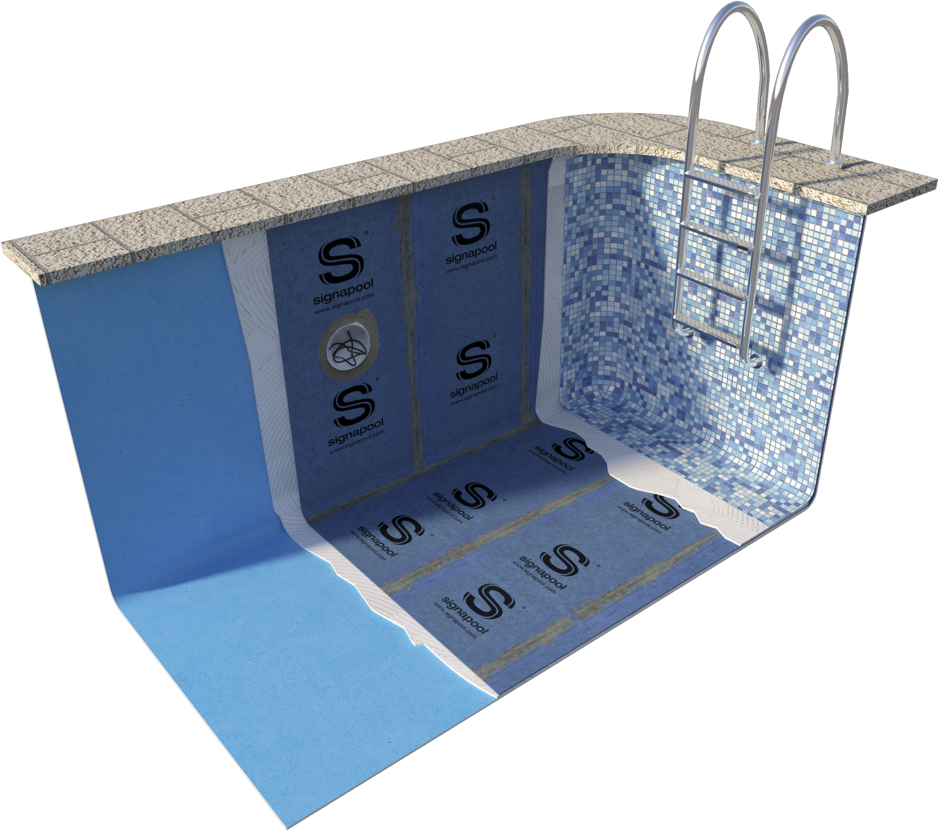 Piscina De Poliéster Con Gresite (2048x1853), Png Download