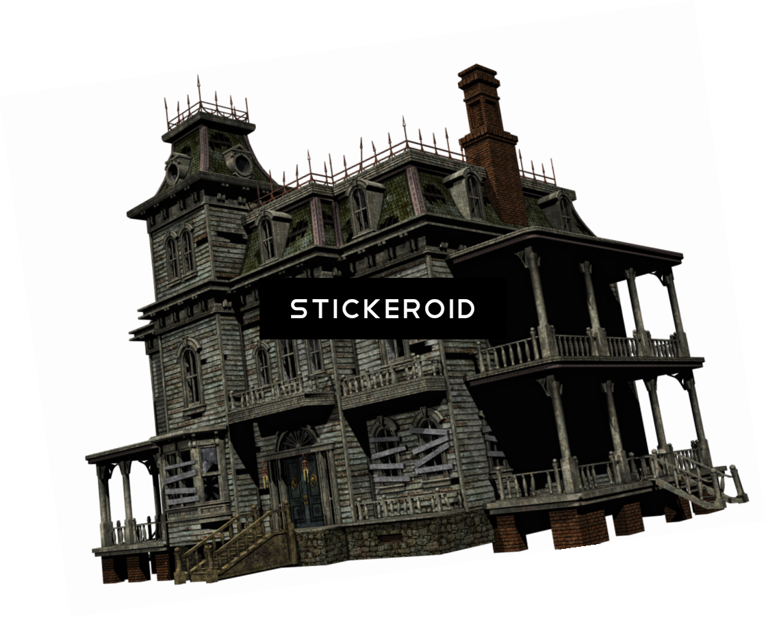 House Haunted House Stock By - Halloween House Png (1119x903), Png Download