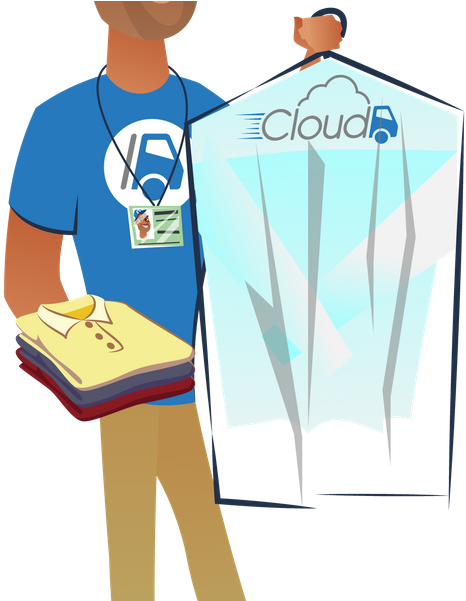 Photo Taken At Cloud Dry Cleaning &amp - Illustration (600x600), Png Download