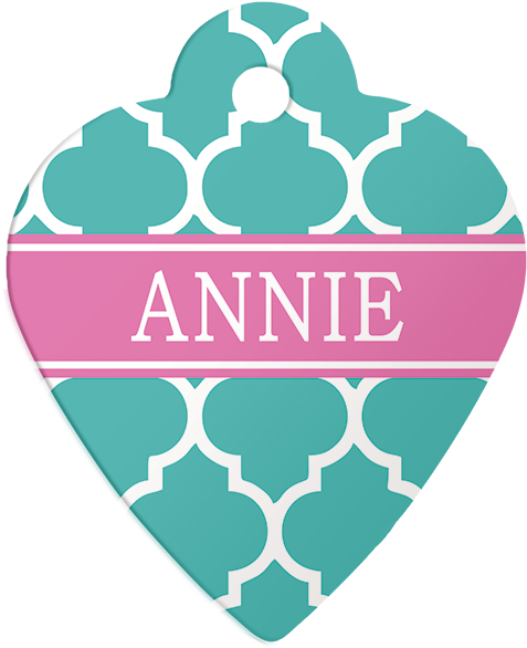 Annie Quatrefoil Heart Pet Id Tag - Wallpaper (600x600), Png Download
