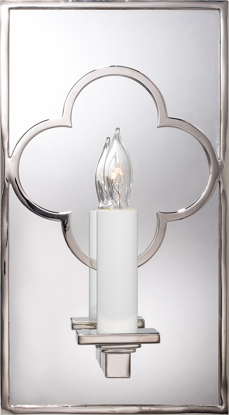 Suzanne Kasler - Quatrefoil Mirrored Sconce - Nickel - Visual Comfort (1440x1440), Png Download