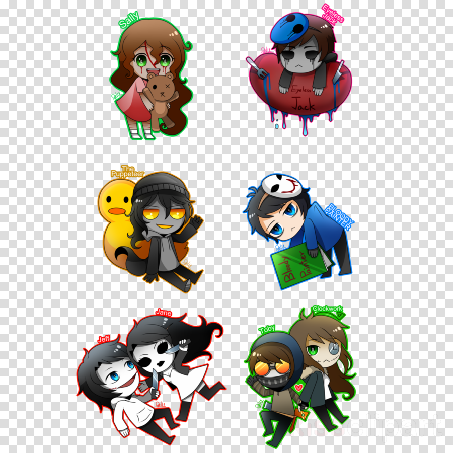 Download Chibi Creepypasta Characters Clipart Slenderman - Creepypasta Anime Chibi Jack (900x900), Png Download