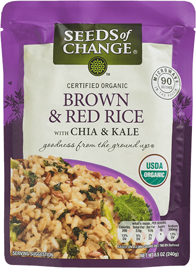 Brown & Red Rice With Chia & Kale - Seeds Of Change Brown & Red Rice (573x573), Png Download