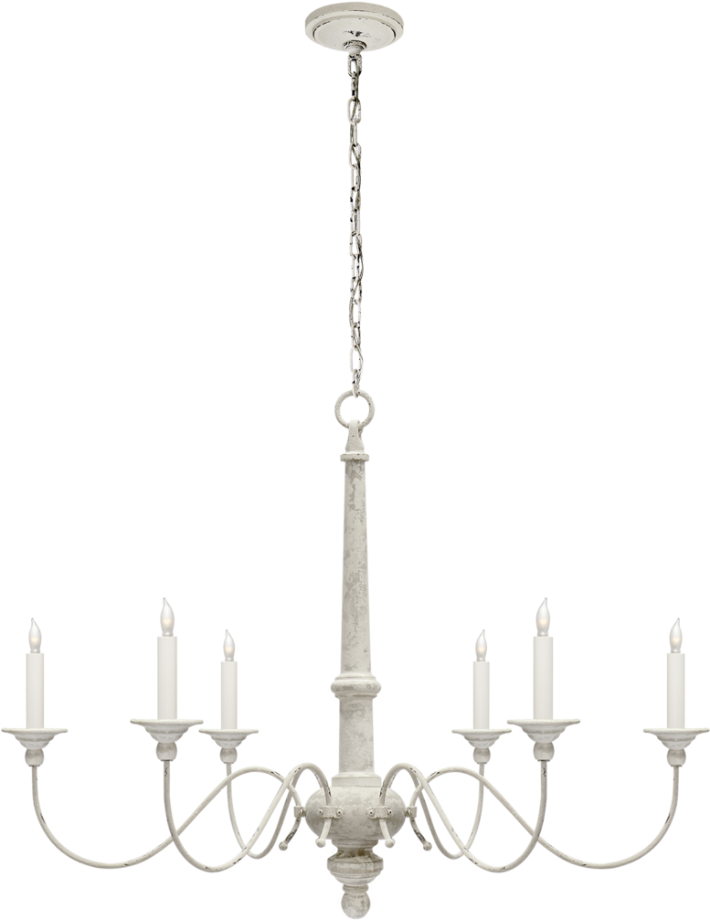 Country Small Chandelier - Visual Comfort White Chandelier (1024x1024), Png Download