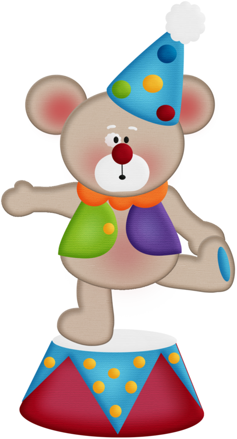 Minus Circus Clown, Circus Theme, Circus Birthday, - Circus Bear Clip Art (487x900), Png Download