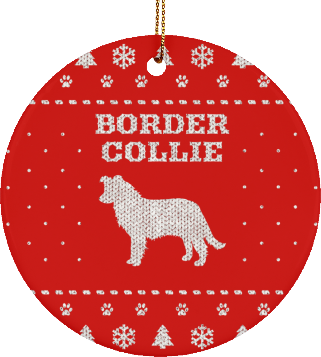 Collie Ceramic Circle Ornament - Christmas Ornament (1155x1155), Png Download