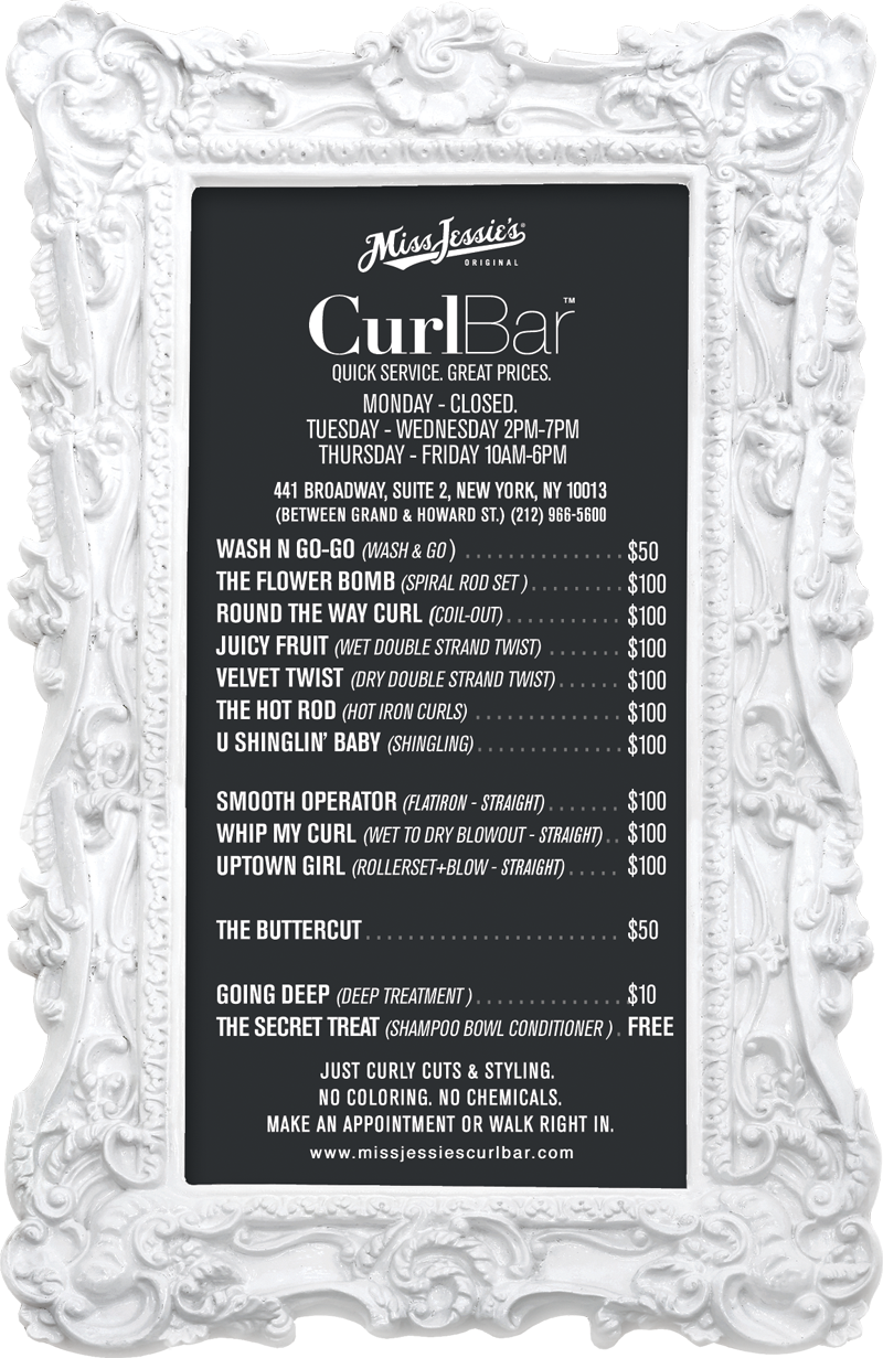 I'm Totally Getting My Hair Cut Here In Soho One Day - Curl Hair Salon Menu (800x1231), Png Download